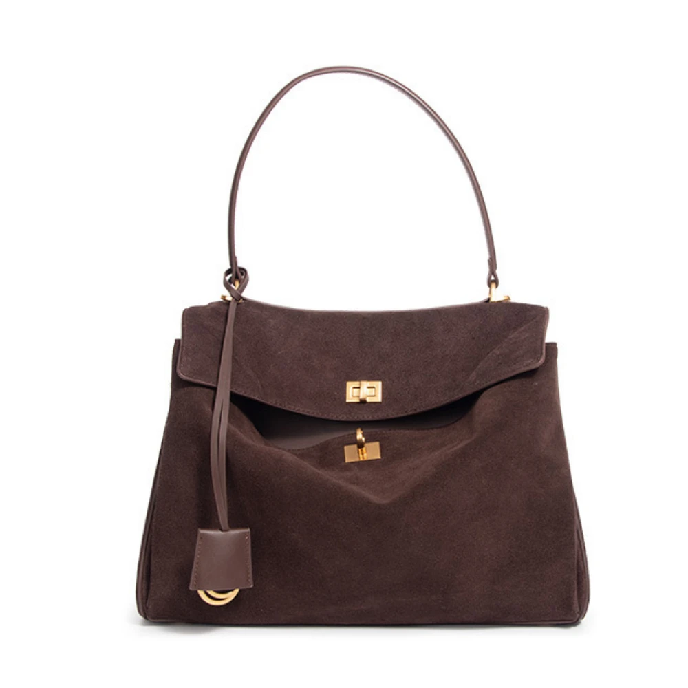 New Women Suede Leather Bag Shoulder Handbag and Purses Luxury Designer Bags Chic Fashion Lady Trend Satchel 2024 New