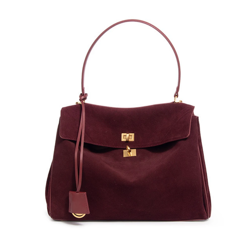 New Women Suede Leather Bag Shoulder Handbag and Purses Luxury Designer Bags Chic Fashion Lady Trend Satchel 2024 New